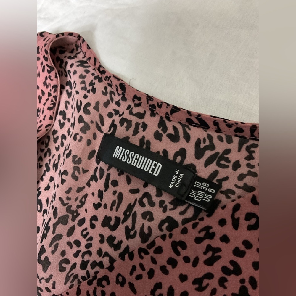 Missguided Pink Animal Print Long Sleeve Dress - Picture 10 of 12
